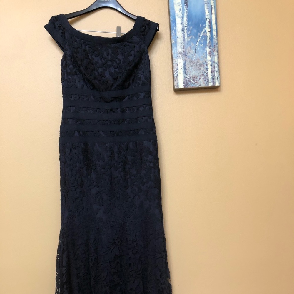 Navy blue dress.